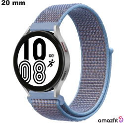Blauwe Nylon Armband 20 mm voor Amazfit Smartwatch