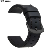 Pulsera intemporal de cuero sintético de 22 mm para reloj económico