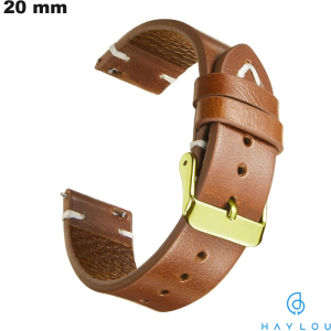 Armband Haylou 20mm Braun Echtes Leder Armbanduhr von hoher Qualität