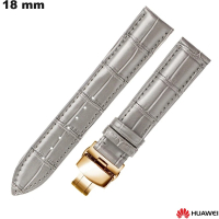 Vente Bracelet Huawei pour montre Gris Cuir véritable 18mm