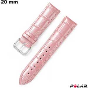 Bracciale 20 mm Rosa Cuoio autentico Polar per orologio economico