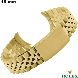 Bracelet pour montre 18mm Doré Rolex Acier inoxydable