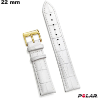 Genuine Leather White 22 mm Polar Watch Bracelet of Quality