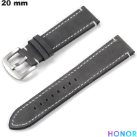 Echtes Lederarmband für 20mm Uhr Honor Grau / Premium-Qualität