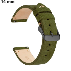 Vendita Bracciale vintage Verde Pelle vera per orologio 14 mm