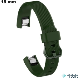Bracelet 15mm Silicone FitBit Vert montre connectée
