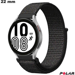 Bracelet 22mm Noir Tissu Polar de montre intelligente