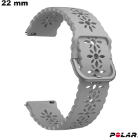 Armband 22mm Silicone Grijs Polar voor horloge / Gratis Verzending