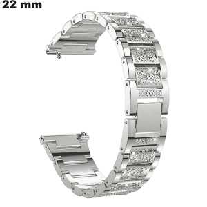 Pulsera de strass para reloj de 22 mm Plateado | Envío Gratis