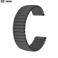 Acheter Bracelet Élastique de montre Noir Acier Inox 22mm