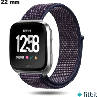 Verkauf Sportarmband Rugby Stoff FitBit Uhr 22mm Blau