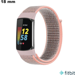 Bracelet Tissu Badminton de montre FitBit Rose 18 mm