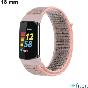 Armband aus Stoff für FitBit Uhr in Rosa, 18 mm, von hoher Qualität