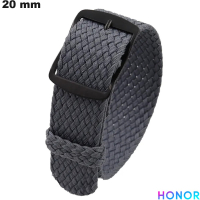 Armband Tissu Honor für Uhr Grau 20mm ● Versand in 24h