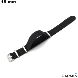 Black 18mm Nylon Smartwatch Strap for Garmin