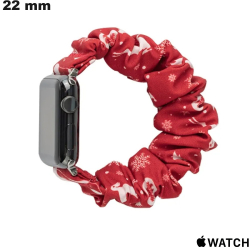 Bracelet Rouge 22 mm de montre Flocon Textile Apple Watch