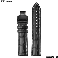 Armband Echtes Leder Chic Suunto Uhr Schwarz 22mm günstig