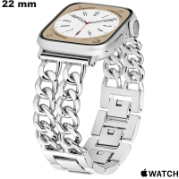 Armband Ketting 22 mm Apple Watch Zilver ● Verzending 24u