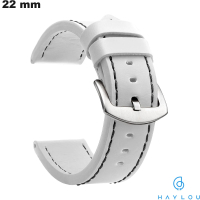 Armband 22 mm van smartwatch Witte Haylou Simili leer van hoge kwaliteit