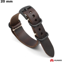 Armband Echt Leer Huawei Bruin 20 mm - Gratis Verzending