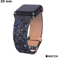 Comprar pulsera de imitación piel para Apple Watch mujer 22mm Negro