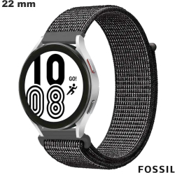 Pulsera de 22 mm Tissu Noir reloj inteligente Fossil