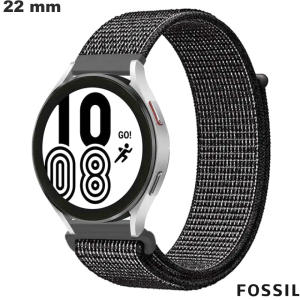 Koop Bracelet 22 mm Zwarte Stof smartwatch Fossil