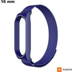 Bracelete de Malha Fina 16mm para Relógio Xiaomi Azul de Qualidade