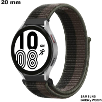 Venta de Pulsera de 20 mm de Tela de Velcro Gris para smartwatch Samsung
