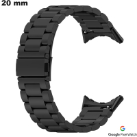 Armband aus Edelstahl 20 mm für Google Pixel Uhr schwarz von hoher Qualität