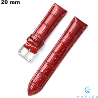 Buy Haylou Genuine Leather Red 20 mm Watch Strap