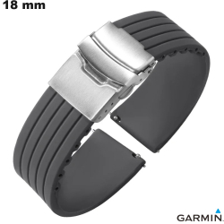 Pulseira 18 mm Caoutchouc Cinza Garmin smartwatch