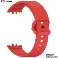Horlogeband 20mm Siliconen Samsung Rood: Verzendkosten 3,99€