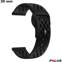 Vendita Bracciale 20 mm smartwatch Leggero Nero Polar Gomma