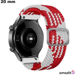 Bracelet 20 mm Tissu montre Amazfit Rouge
