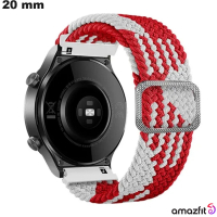 Bracelet 20 mm Tissu montre Amazfit Rouge