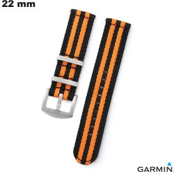 Pulseira de Nylon Preto para relógio Garmin 22 mm