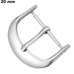 Buckle 20 mm Stainless Steel Silver Bracelet