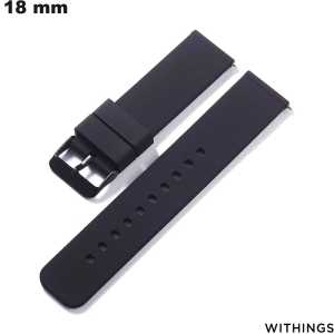 Sale Black Rubber Bracelet for Withings 18mm Smartwatch