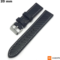 Verkoop Zwarte Xiaomi Horlogeband Echt Leer 20mm