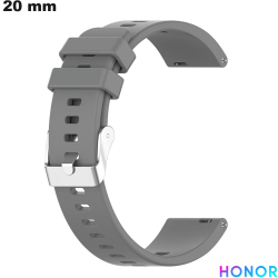 Bracelet Caoutchouc Gris Honor 20 mm montre intelligente