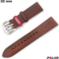 Cheap 22mm Brown Genuine Leather Smartwatch Polar Bracelet