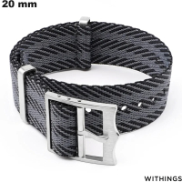 Armband 20 mm grijze nylon geweven horloge Withings goedkoop