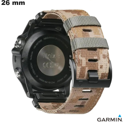 Bracelet Tissu smartwatch Marron Garmin QuickFit 26 mm
