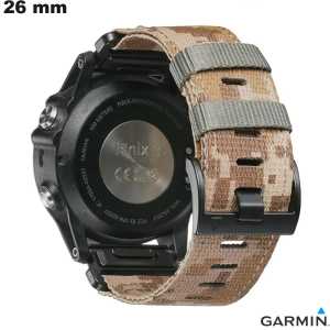 Bracciale in tessuto smartwatch Marrone Garmin QuickFit 26 mm di qualità