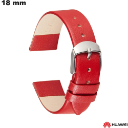Bracelet 18 mm Rouge de montre Huawei Cuir véritable