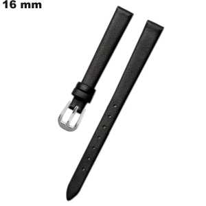 Pulsera de 16 mm Negro de reloj Cuero auténtico # Envío Gratis