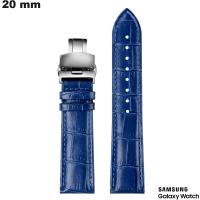 Vente Bracelet Samsung pour montre 20mm Bleu Cuir véritable
