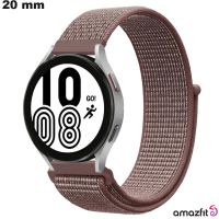 Armband 20 mm Tissu Velcro smartwatch Amazfit Bruin goedkoop