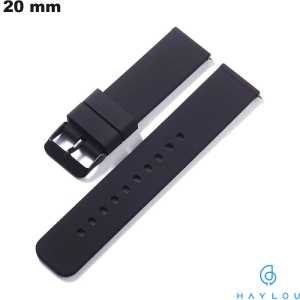Silicone Haylou Noir smartwatch armband 20 mm: Beschikbaar voor 3,99€